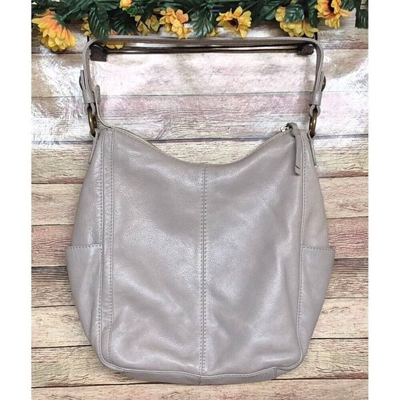 HOBO International Pebbled Soft Leather Neutral Taupe Shoulder Bag Purse MINT - Picture 5 of 8